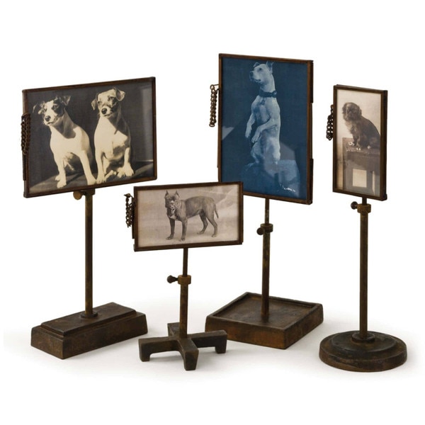 Vintage Metal Photo Holders (Set of 4)